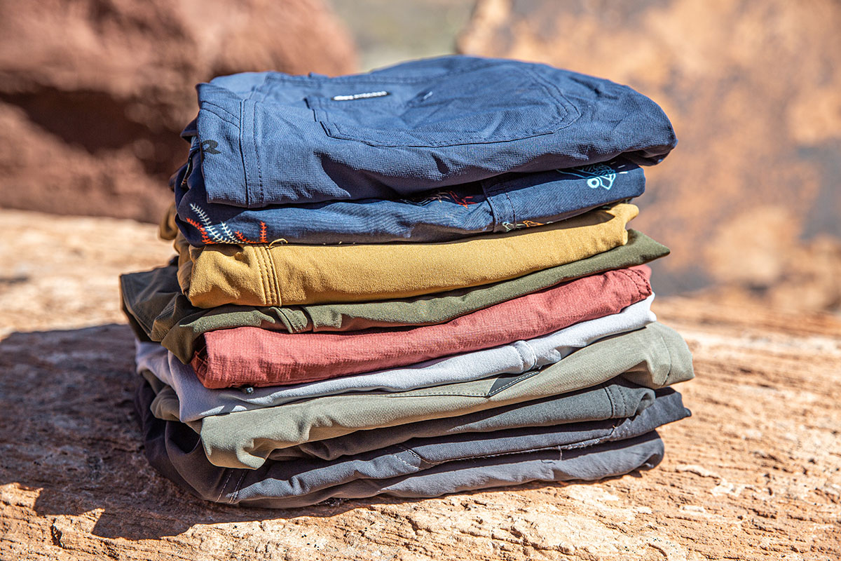 Hiking shorts (in pile on rock)